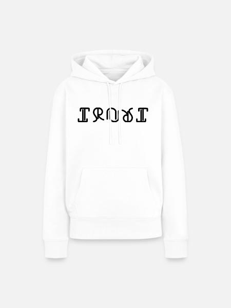 TRUST AMBIGRAM digital - Frauen Premium Bio Hoodie - Weiß