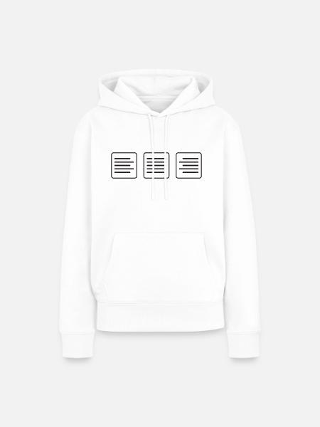 Textausrichtung - Frauen Premium Bio Hoodie - Weiß