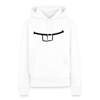 Mund mit Hasenzähnen. Süß - Frauen Premium Bio Hoodie - Weiß - Vorne - Julia (174cm)