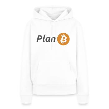 Plan B - Sweat à capuche Premium bio Femme - blanc - Devant - Julia (174cm)