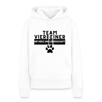 Team Vierbeiner Hund Hunde Hundeliebe Hundepfote - Frauen Premium Bio Hoodie - Weiß - Vorne - Julia (174cm)
