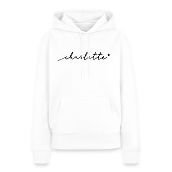 Charlotte Schreibschrift Name - Frauen Premium Bio Hoodie - Weiß - Vorne - Julia (174cm)