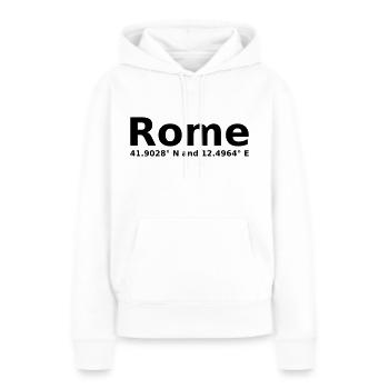 Rome - avec coordonnées géographiques horizontales - Sweat à capuche Premium bio Femme - blanc - Devant - Julia (174cm)