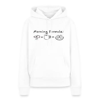 Formule du matin - Sweat à capuche Premium bio Femme - blanc - Devant - Julia (174cm)