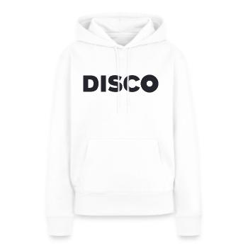 discothèque - Sweat à capuche Premium bio Femme - blanc - Devant - Julia (174cm)