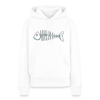 Poissons - Sweat à capuche Premium bio Femme - blanc - Devant - Julia (174cm)