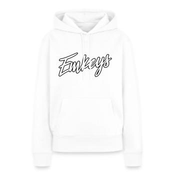 Emkeys Only - Frauen Premium Bio Hoodie - Weiß - Vorne - Julia (174cm)