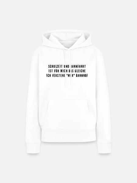 Schulzeit und Bahnfahrt - Frauen Premium Bio Hoodie - Weiß
