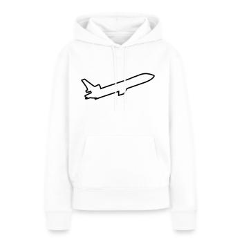 jet - Sweat à capuche Premium bio Femme - blanc - Devant - Julia (174cm)