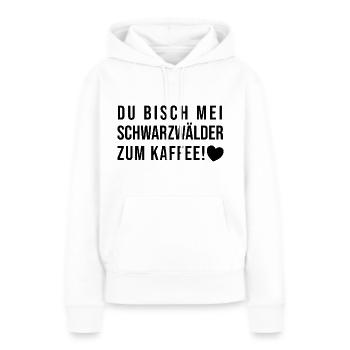 Forêt-Noire pour le café Forêt-Noire Forêt-Noire - Sweat à capuche Premium bio Femme - blanc - Devant - Julia (174cm)