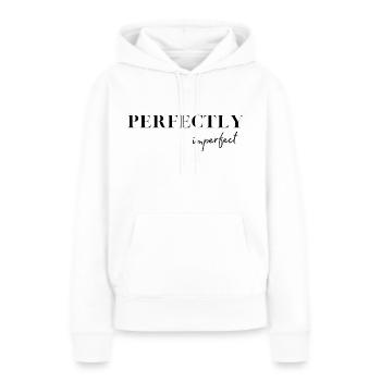 PERFECTLY imperfect - Frauen Premium Bio Hoodie - Weiß - Vorne - Julia (174cm)