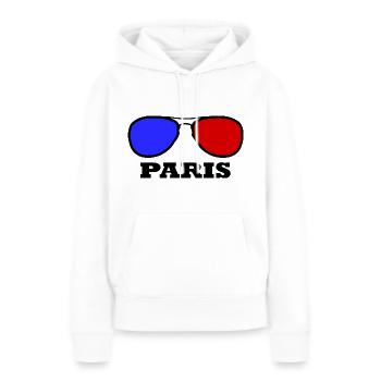 Paris - Sweat à capuche Premium bio Femme - blanc - Devant - Julia (174cm)