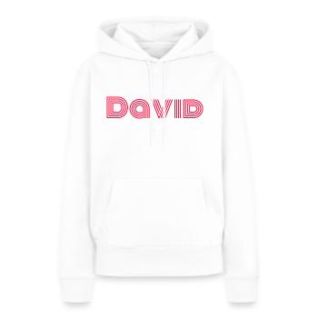 David - Frauen Premium Bio Hoodie - Weiß - Vorne - Julia (174cm)