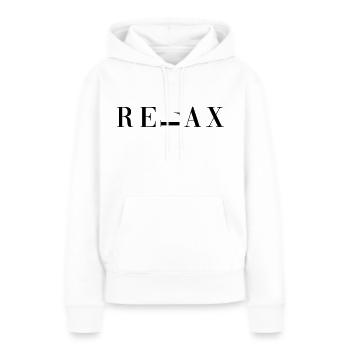 Relax - Frauen Premium Bio Hoodie - Weiß - Vorne - Julia (174cm)