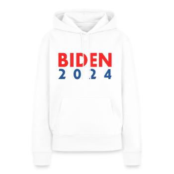 Joe biden 2024 - Sweat à capuche Premium bio Femme - blanc - Devant - Julia (174cm)