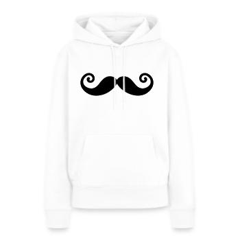 Moustache - Sweat à capuche Premium bio Femme - blanc - Devant - Julia (174cm)