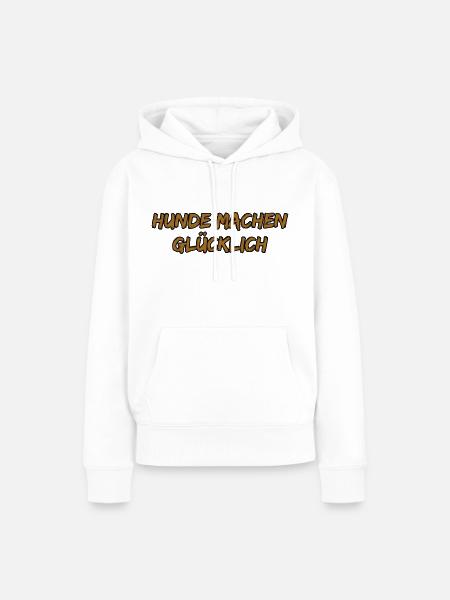 Hunde machen glücklich - Frauen Premium Bio Hoodie - Weiß