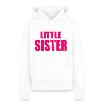 Little sister - Sweat à capuche Premium bio Femme - blanc - Devant - Julia (174cm)
