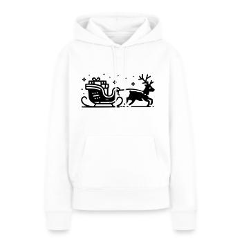 Rentier Schlitten - Frauen Premium Bio Hoodie - Weiß - Vorne - Julia (174cm)