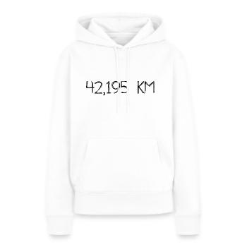 Marathon - course à pied - sport - course à pied - jogging - Sweat à capuche Premium bio Femme - blanc - Devant - Julia (174cm)
