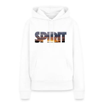 Spirit - Sunset - Frauen Premium Bio Hoodie - Weiß - Vorne - Julia (174cm)