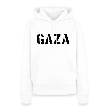 Gaza - Palestine - Ramala - Palestina palestinian - Sweat à capuche Premium bio Femme - blanc - Devant - Julia (174cm)