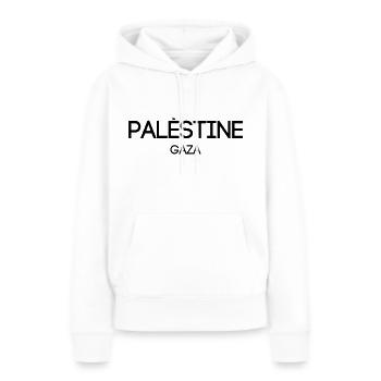 Palestine - Gaza - Arabia - palestinian Palestina - Sweat à capuche Premium bio Femme - blanc - Devant - Julia (174cm)