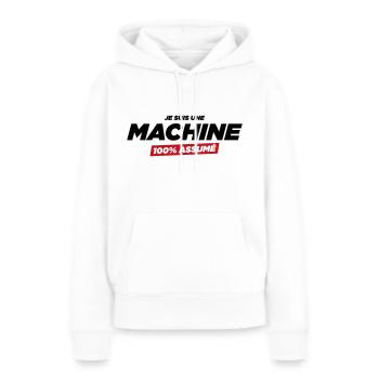 je suis une machine - Sweat à capuche Premium bio Femme - blanc - Devant - Julia (174cm)