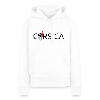 Corsica in Text with france Island Map - Frauen Premium Bio Hoodie - Weiß - Vorne - Julia (174cm)