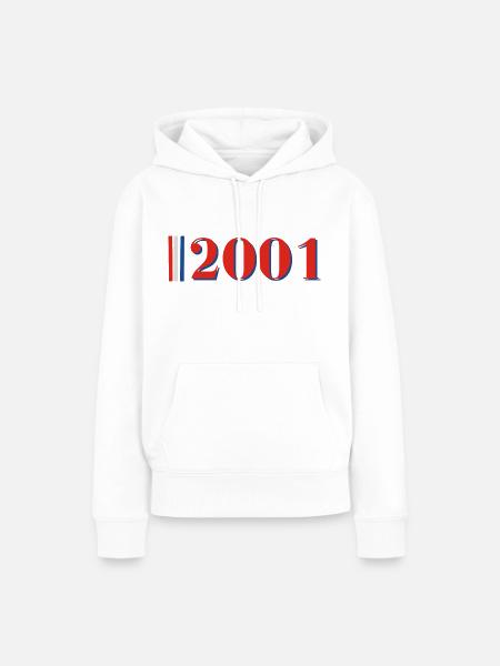 Jahr 2001 - Frauen Premium Bio Hoodie - Weiß