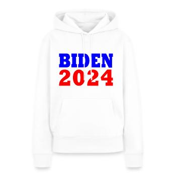 Joe biden 2024 - Sweat à capuche Premium bio Femme - blanc - Devant - Julia (174cm)