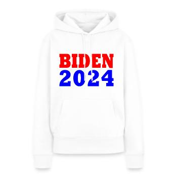 Joe Biden 2024 - Sweat à capuche Premium bio Femme - blanc - Devant - Julia (174cm)