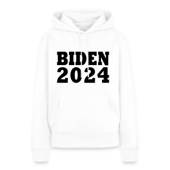 Joe biden 2024 - Sweat à capuche Premium bio Femme - blanc - Devant - Julia (174cm)