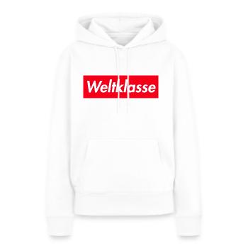 weltklasse spruch lustig - Frauen Premium Bio Hoodie - Weiß - Vorne - Julia (174cm)