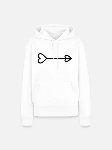 Herz-Pfeil - Frauen Premium Bio Hoodie - Weiß