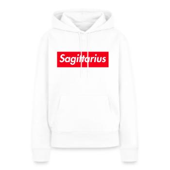 Sagittaire Signe du zodiaque Sagittaire Voie lactée - Sweat à capuche Premium bio Femme - blanc - Devant - Julia (174cm)