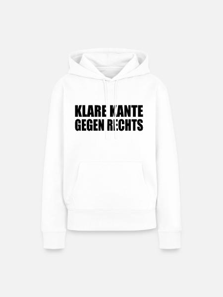klare kante gegen rechts - Frauen Premium Bio Hoodie - Weiß