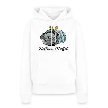 Mops beim Fasching! Geschenk Rollmops - Frauen Premium Bio Hoodie - Weiß - Vorne - Julia (174cm)