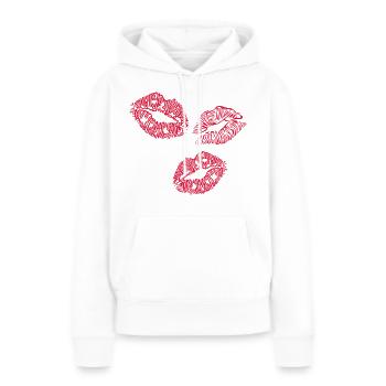 lèvres - Sweat à capuche Premium bio Femme - blanc - Devant - Julia (174cm)