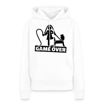 Game over - Sweat à capuche Premium bio Femme - blanc - Devant - Julia (174cm)