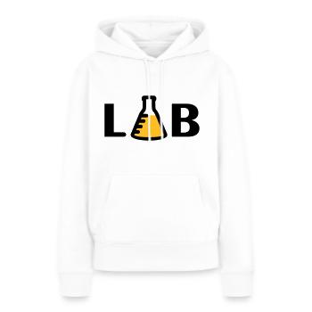LAB (2c) - Sweat à capuche Premium bio Femme - blanc - Devant - Julia (174cm)
