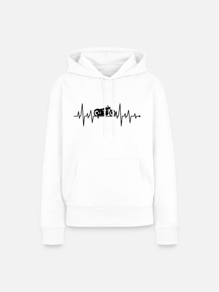 Papa en moto - Sweat à capuche Premium bio Femme - blanc