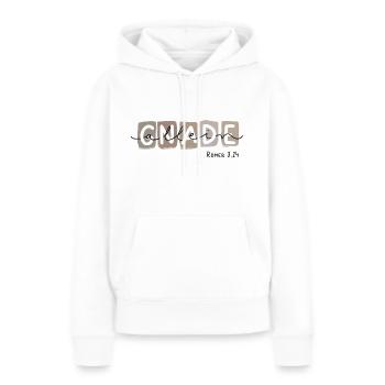Gnade allein - Frauen Premium Bio Hoodie - Weiß - Vorne - Julia (174cm)