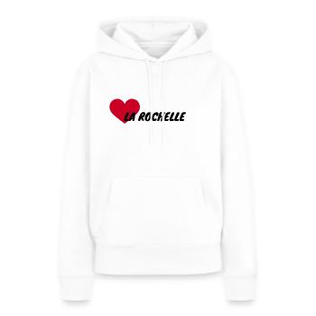 I love La Rochelle - Sweat à capuche Premium bio Femme - blanc - Devant - Julia (174cm)
