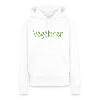 Vegetarier - Frauen Premium Bio Hoodie - Weiß - Vorne - Julia (174cm)