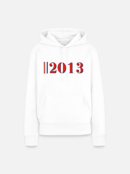 Jahr 2013 - Frauen Premium Bio Hoodie - Weiß
