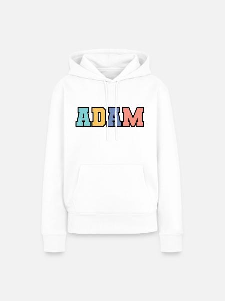 Name - Adam - Frauen Premium Bio Hoodie - Weiß
