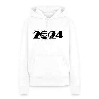 Voyage, Road trip, Vacances 2024 - Sweat à capuche Premium bio Femme - blanc - Devant - Julia (174cm)