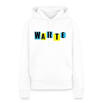 Attendez, dites aux autres d’attendre... - Sweat à capuche Premium bio Femme - blanc - Devant - Julia (174cm)