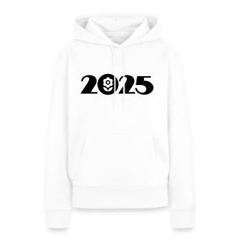 Jardinier 2025, Fleuriste 2025, Horticulture 2025 - Sweat à capuche Premium bio Femme - blanc - Devant - Julia (174cm)